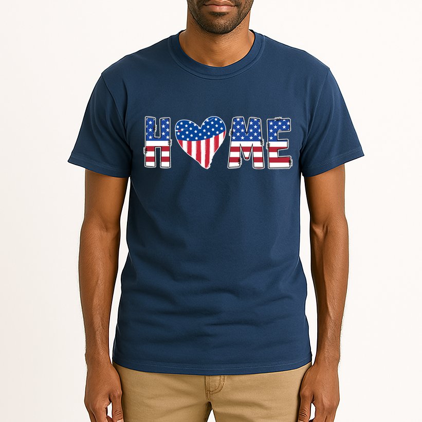 Home Heart American Flag Tall T-Shirt