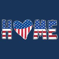 Home Heart American Flag Button