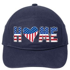 Home Heart American Flag 7-Panel Snapback Hat