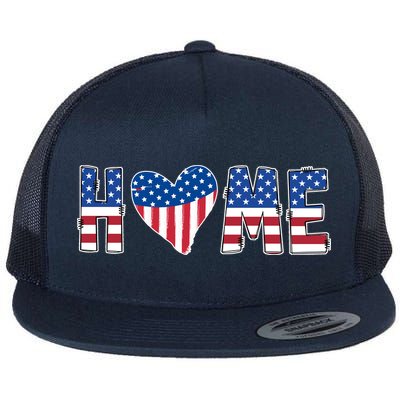 Home Heart American Flag Flatbill Hat