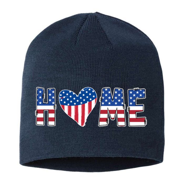 Home Heart American Flag Sustainable Beanie