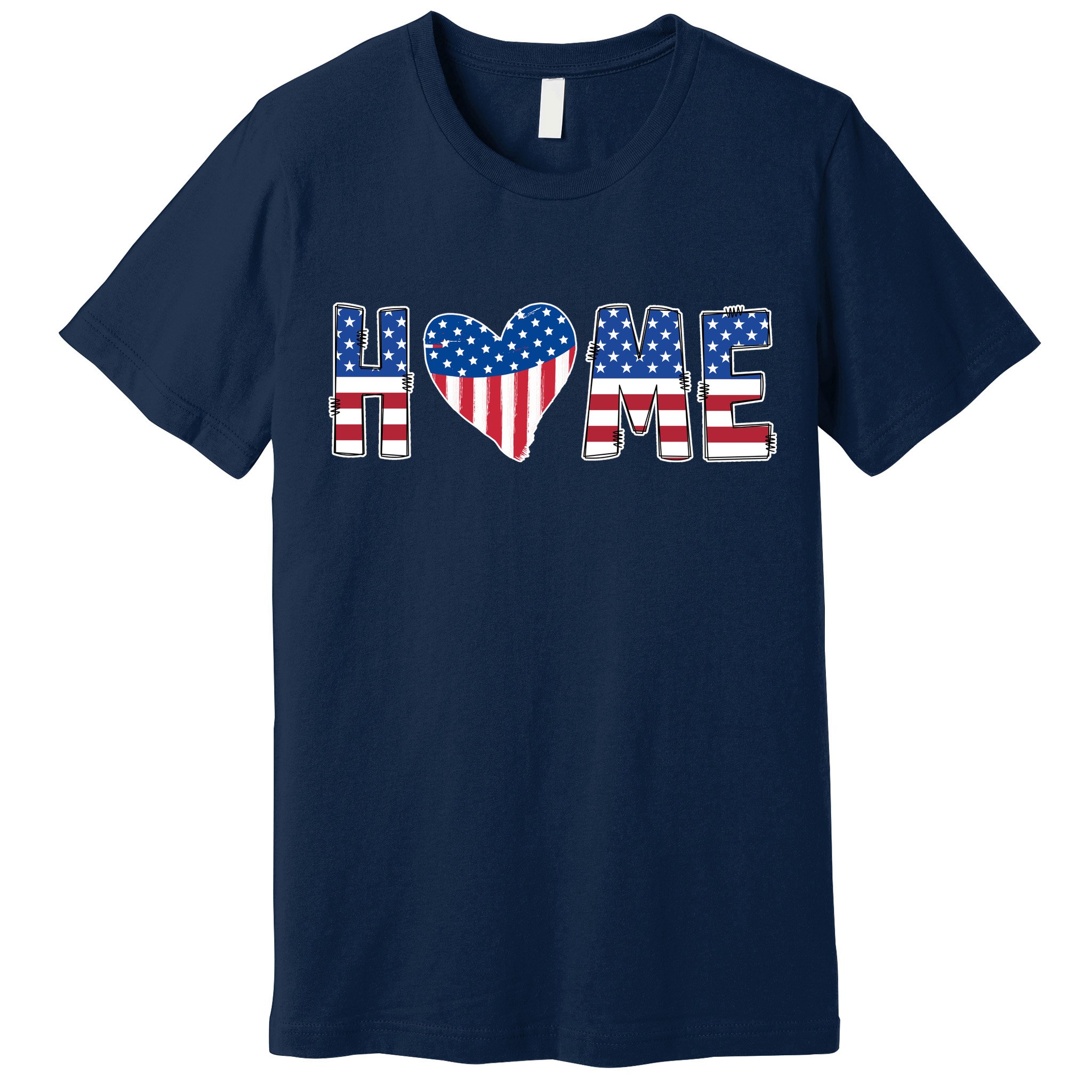 Home Heart American Flag Premium T-Shirt