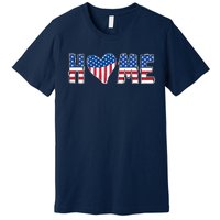 Home Heart American Flag Premium T-Shirt