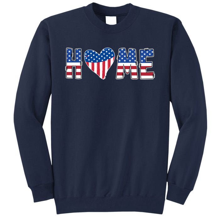 Home Heart American Flag Tall Sweatshirt