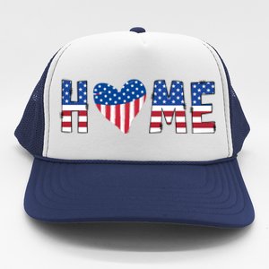 Home Heart American Flag Trucker Hat