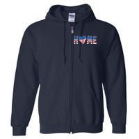 Home Heart American Flag Full Zip Hoodie