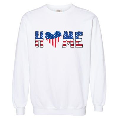 Home Heart American Flag Garment-Dyed Sweatshirt