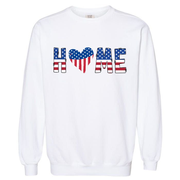 Home Heart American Flag Garment-Dyed Sweatshirt