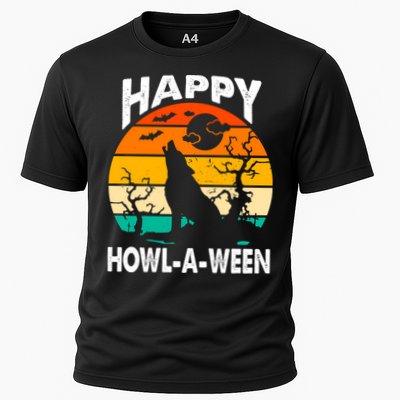 Happy Howl A Ween Halloween Wolf Retro Performance Shirt