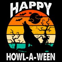 Happy Howl A Ween Halloween Wolf Retro Youth Performance Sprint T-Shirt