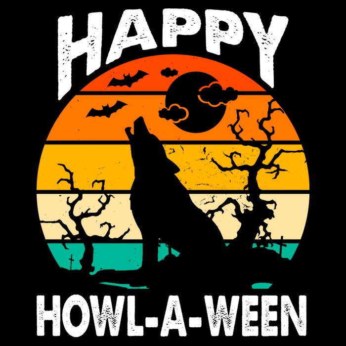 Happy Howl A Ween Halloween Wolf Retro Youth Performance Sprint T-Shirt