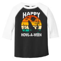 Happy Howl A Ween Halloween Wolf Retro Toddler Fine Jersey T-Shirt