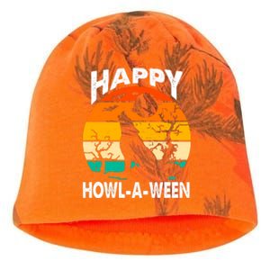 Happy Howl A Ween Halloween Wolf Retro Kati - Camo Knit Beanie