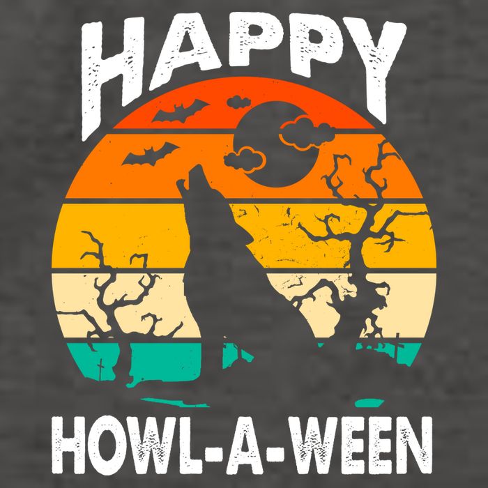 Happy Howl A Ween Halloween Wolf Retro Vector Backpack