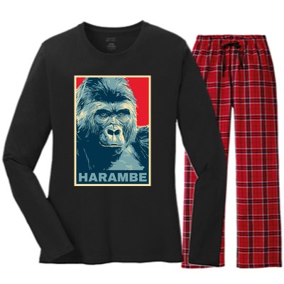 Harambe Women's Long Sleeve Flannel Pajama Set 