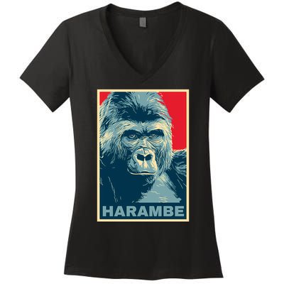 Harambe Women's V-Neck T-Shirt