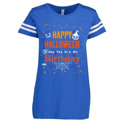 Happy Halloween And Yes Its My Birthday Fun Party Halloween Enza Ladies Jersey Football T-Shirt