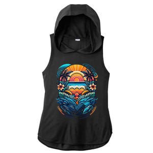 Hawaii Hawaiian Ai Designs Ladies PosiCharge Tri-Blend Wicking Draft Hoodie Tank