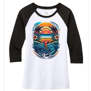 Hawaii Hawaiian Ai Designs Women's Tri-Blend 3/4-Sleeve Raglan Shirt