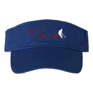 Hockey Heartbeat And Heart Gift Valucap Bio-Washed Visor