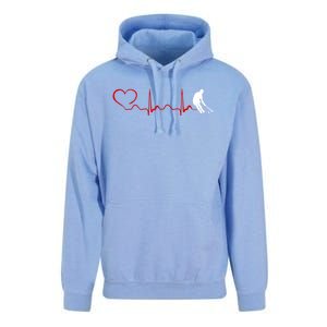 Hockey Heartbeat And Heart Gift Unisex Surf Hoodie