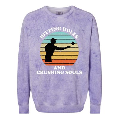 Hitting Holes And Crushing Souls Colorblast Crewneck Sweatshirt