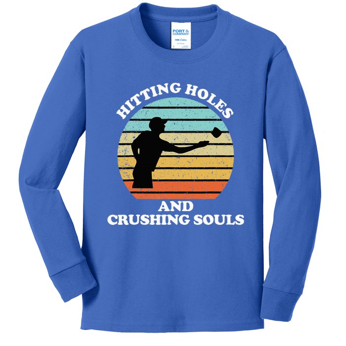 Hitting Holes And Crushing Souls Kids Long Sleeve Shirt