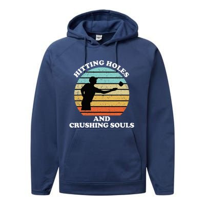 Hitting Holes And Crushing Souls Performance Fleece Hoodie