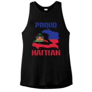 Haiti Haitian America Flag Love Proud Ayiti Country Melanin Great Gift Ladies PosiCharge Tri-Blend Wicking Tank