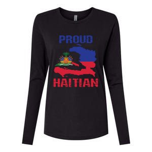 Haiti Haitian America Flag Love Proud Ayiti Country Melanin Great Gift Womens Cotton Relaxed Long Sleeve T-Shirt