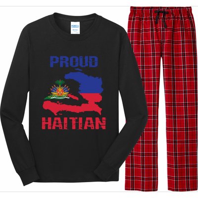 Haiti Haitian America Flag Love Proud Ayiti Country Melanin Great Gift Long Sleeve Pajama Set