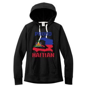 Haiti Haitian America Flag Love Proud Ayiti Country Melanin Great Gift Women's Fleece Hoodie