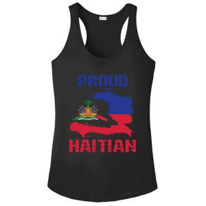 Haiti Haitian America Flag Love Proud Ayiti Country Melanin Great Gift Ladies PosiCharge Competitor Racerback Tank