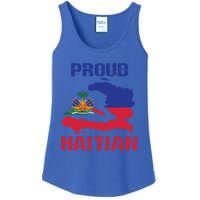 Haiti Haitian America Flag Love Proud Ayiti Country Melanin Great Gift Ladies Essential Tank