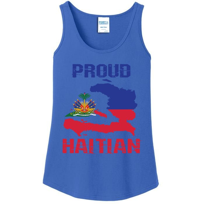 Haiti Haitian America Flag Love Proud Ayiti Country Melanin Great Gift Ladies Essential Tank