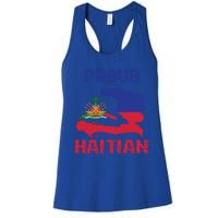 Haiti Haitian America Flag Love Proud Ayiti Country Melanin Great Gift Women's Racerback Tank