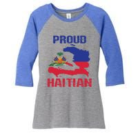 Haiti Haitian America Flag Love Proud Ayiti Country Melanin Great Gift Women's Tri-Blend 3/4-Sleeve Raglan Shirt