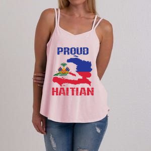 Haiti Haitian America Flag Love Proud Ayiti Country Melanin Great Gift Women's Strappy Tank