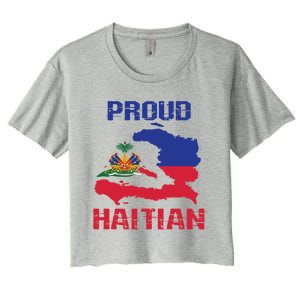 Haiti Haitian America Flag Love Proud Ayiti Country Melanin Great Gift Women's Crop Top Tee