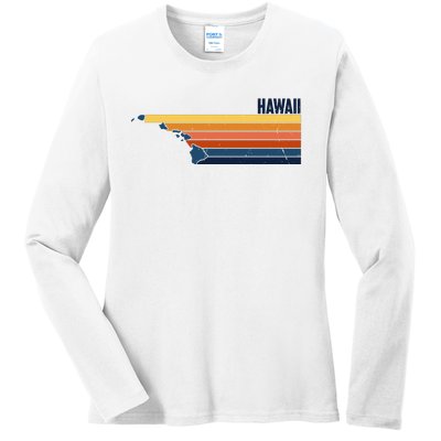 Retro Vintage Hawaii Ladies Long Sleeve Shirt