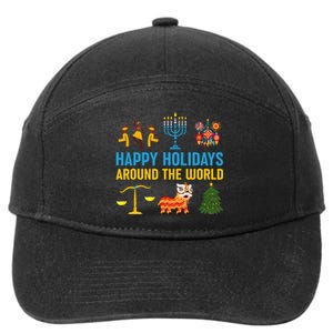 Happy Holidays Around The World Multicultural Celebration 7-Panel Snapback Hat