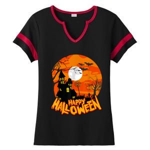 Happy Halloween Apparel Ladies Halftime Notch Neck Tee