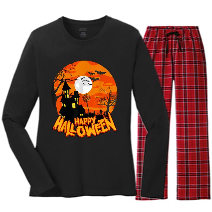 Happy Halloween Apparel Women's Long Sleeve Flannel Pajama Set 