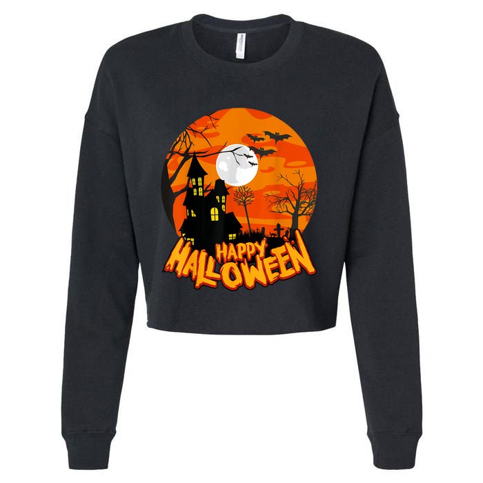 Happy Halloween Apparel Cropped Pullover Crew