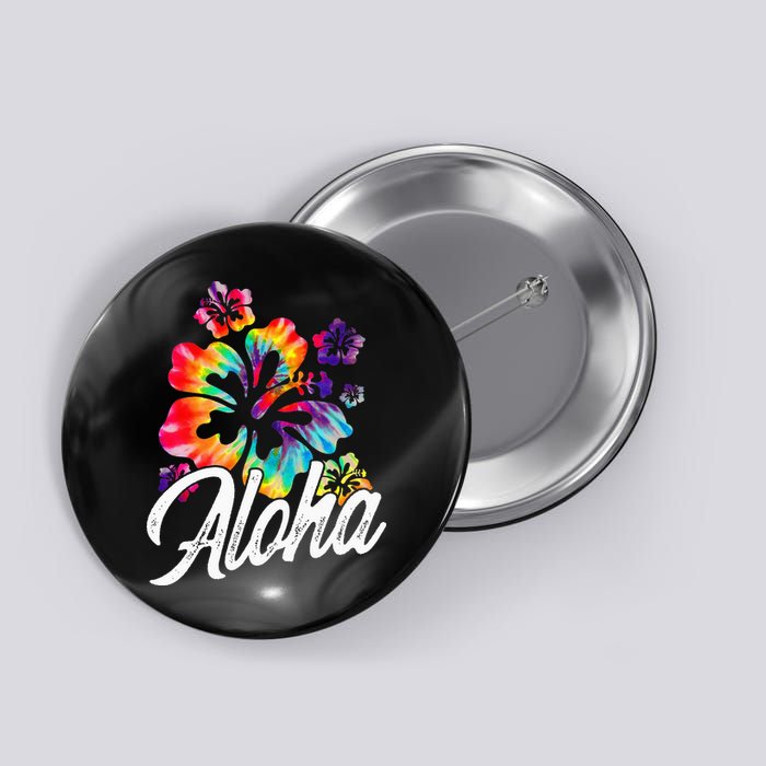 Hawaii Hawaiian Aloha Beaches Hibiscus Flowers Button