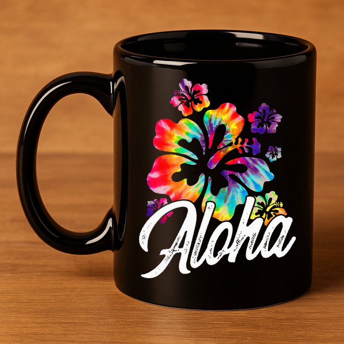 Hawaii Hawaiian Aloha Beaches Hibiscus Flowers 11oz C Handle Ceramic Mug