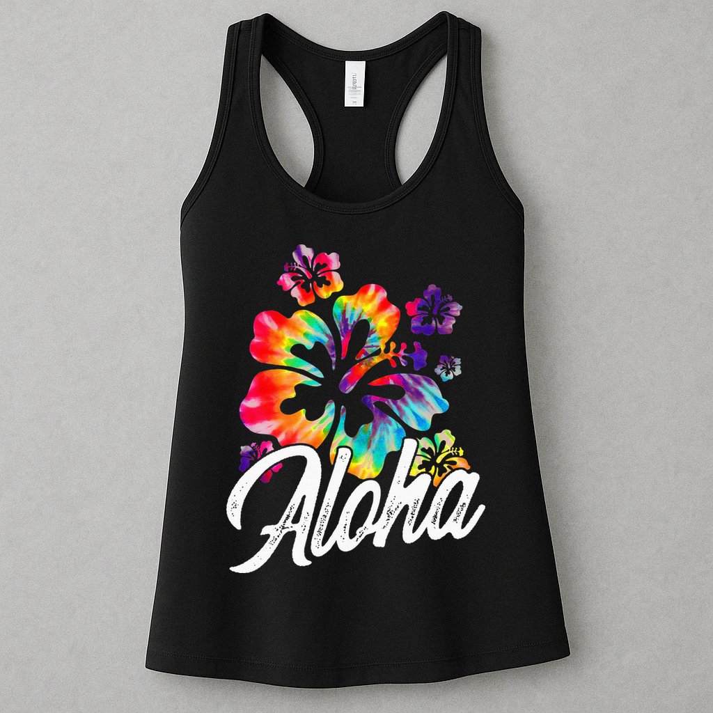 Hawaii Hawaiian Aloha Beaches Hibiscus Flowers Womens Tank Top