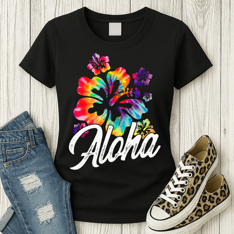 Hawaii Hawaiian Aloha Beaches Hibiscus Flowers Womens T-Shirt