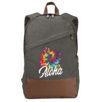 Hawaii Hawaiian Aloha Beaches Hibiscus Flowers Cotton Canvas Backpack