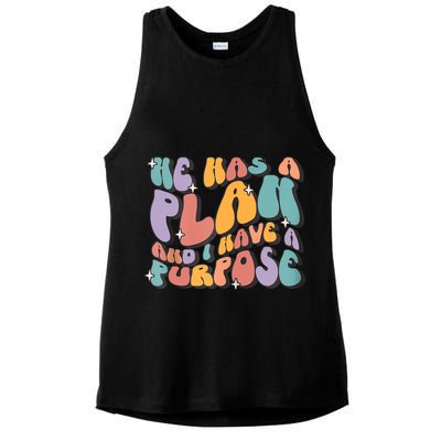 He Has A Plan And I Have A Purpose Christian Men Women Ladies PosiCharge Tri-Blend Wicking Tank